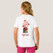 Love You Valentine Envelope Design T-shirt (Achterkant volledig)