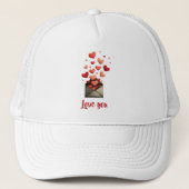 Love You Valentine Envelope Design Trucker Pet (Voorkant)