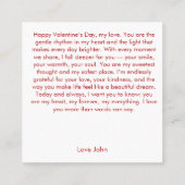 Love You Valentine Envelope Design Vierkante Visitekaartje (Achterkant)