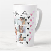 Love You Veel,5 Foto's Collage Valentijnsdag Leuk Latte Mok (Rechterhoek)