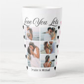 Love You Veel,5 Foto's Collage Valentijnsdag Leuk Latte Mok (Voorkant)