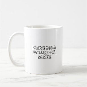 Love You Wafel Lot Ontbijt Pun Typografie Koffiemok