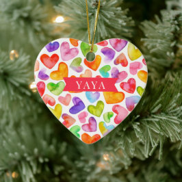 Love You Yaya | 2-zijdige keramische kerstversieri Keramisch Ornament