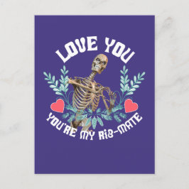 Love You, You Are My Rib Mate Skeleton Valentijn Briefkaart