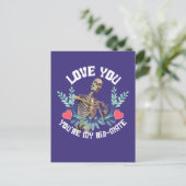 Love You, You Are My Rib Mate Skeleton Valentijn Briefkaart (Staand voorkant)