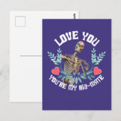 Love You, You Are My Rib Mate Skeleton Valentijn Briefkaart (Voorkant / Achterkant)