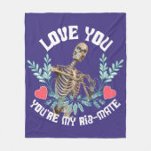Love You, You Are My Rib Mate Skeleton Valentijn Fleece Deken (Voorkant)