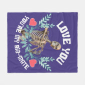 Love You, You Are My Rib Mate Skeleton Valentijn Fleece Deken (Voorkant (Horizontaal))