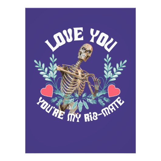 Love You, You Are My Rib Mate Skeleton Valentijn Foto Afdruk (Voorkant)