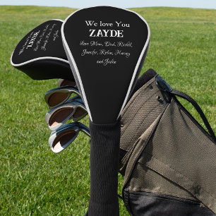 Love You ZAYDE cadeau voor opa met familienamen Golfheadcover