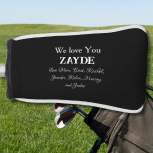 Love You ZAYDE Joodse Opa Gift Familienamen Golfheadcover