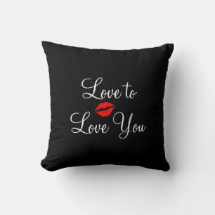 Love You Zwarte Accent  Kussen