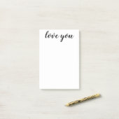Love You Zwarte Script Afdruk 4 x 6 Post-it® Notes (Op bureau)
