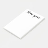 Love You Zwarte Script Afdruk 4 x 6 Post-it® Notes (Schuin)