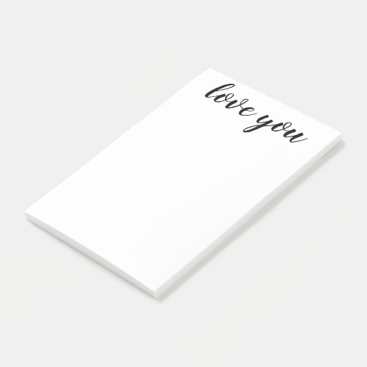 Love You Zwarte Script Afdruk 4 x 6 Post-it® Notes (Schuin)