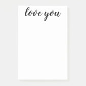 Love You Zwarte Script Afdruk 4 x 6 Post-it® Notes (Voorkant)