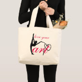 "Love Your Art" Rhythmic Gymnastics Dance Ba Grote Tote Bag (Voorkant (product))