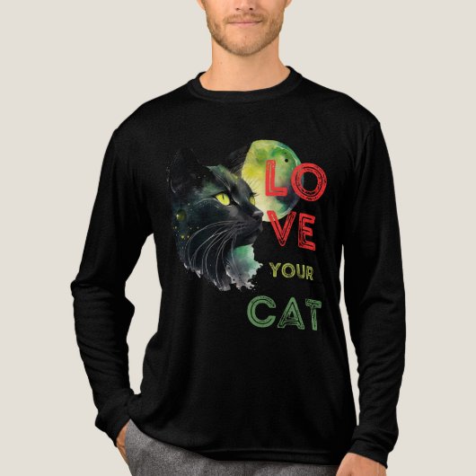 Love your cat Tri-Blend shirt (Voorkant volledig)