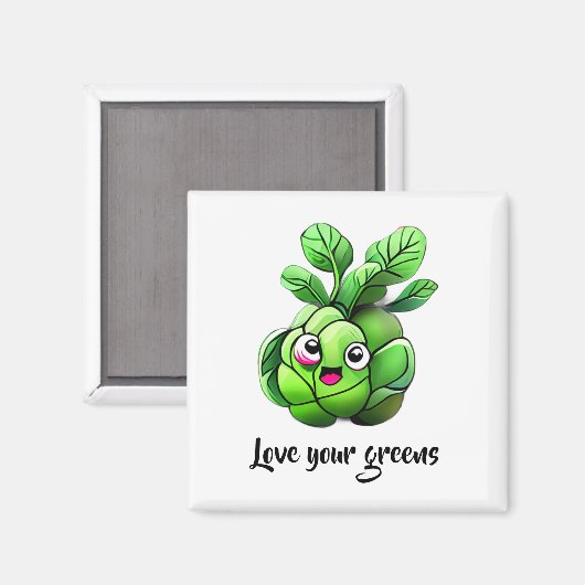 "Love Your Greens" Grappige spruitjes uit Brussel Magneet (Voorkant / Achterkant)