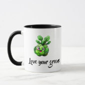 "Love Your Greens" Grappige spruitjes uit Brussel Mok (Links)