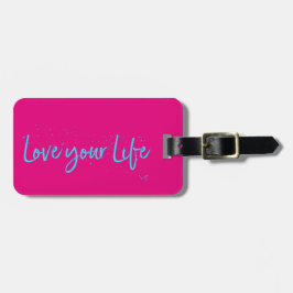 Love-your-Life-Typography-blauw Bagagelabel