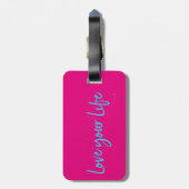 Love-your-Life-Typography-blauw Bagagelabel (Achterkant verticaal)