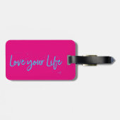 Love-your-Life-Typography-blauw Bagagelabel (Achterkant horizontaal)