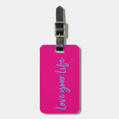 Love-your-Life-Typography-blue Bagagelabel (Voorkant verticaal)
