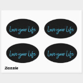 Love-your-Life-Typography-blue Ovale Sticker (Vel)