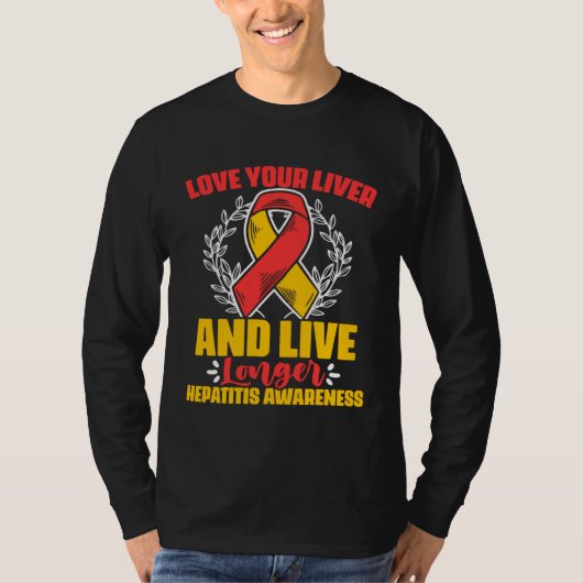 Love Your Liver  Hepatitis Warrior Hepatitis Aware T-shirt (Voorkant)