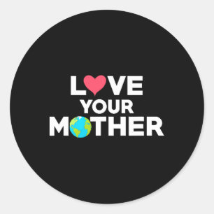 Love Your Mother Earth Hipster Hippie Milieuvriend Ronde Sticker