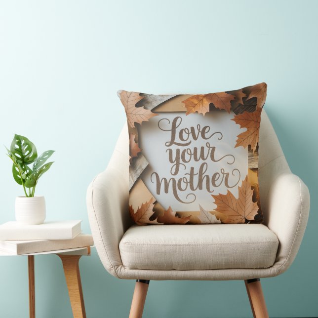 Love Your Mother Luxe Fall Leaves Premium Art Kussen (Stoel)