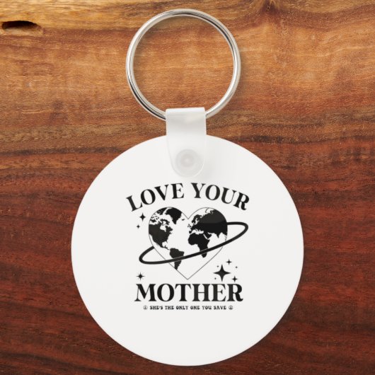 🌍💚 Love Your Mother 🌿 Sleutelhanger (Voorkant)