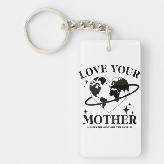 🌍💚 Love Your Mother 🌿 Sleutelhanger (Voorkant)