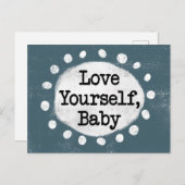 Love Yourself Baby - Grijs Briefkaart (Voorkant / Achterkant)