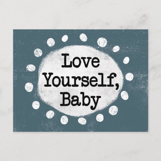 Love Yourself Baby - Grijs Briefkaart (Voorkant)
