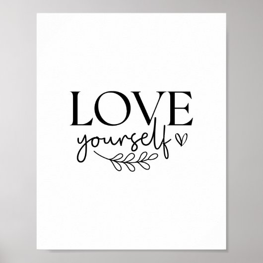 Love Yourself - Boho Minimalist Motivational Poster (Voorkant)