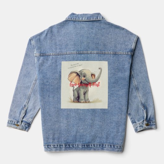 Love Yourself Eerste Vrouwen Denim Jas Jacket (Achterkant)