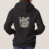 Love Yourself First Cute Floral Butterfly Aestheti Hoodie (Achterkant)