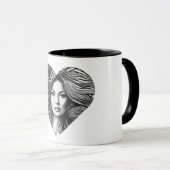 Love Yourself Frauengesicht mit Herz – Tasse Mok (Voorkant rechts)