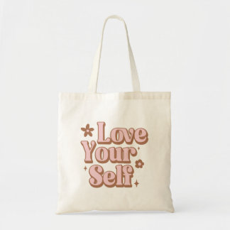 Love Yourself Groovy Retro 70s Vibes Tote Bag