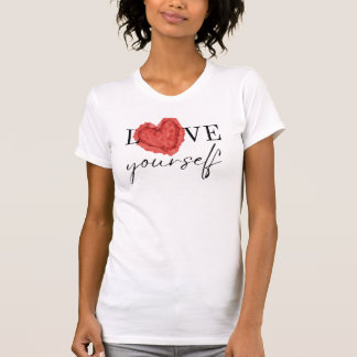 Love Yourself Heart Watercolor Positive          T-shirt