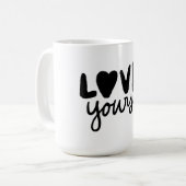 Love Yourself Inspirational Quote Coffee Mug Koffiemok (Voorkant links)