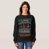 Love Yourself Lelijke Kerst Sweater Custom Naam (Voorkant volledig)