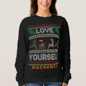 Love Yourself Lelijke Kerst Sweater Custom Naam (Voorkant)