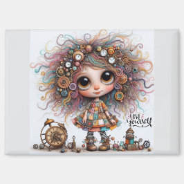 Love Yourself Quirky Steampunk Girl 8300 Magnet