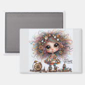 Love Yourself Quirky Steampunk Girl 8300 Magnet (Voorkant / Achterkant)