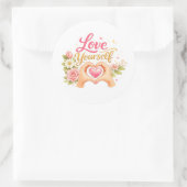 Love yourself  ronde sticker (Tas)