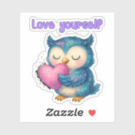Love Yourself - Self-Love Owl Die-Cut Vinyl Sticker