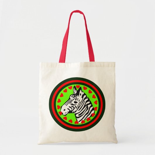 ☞♥Love Zebra Chic en Fabulous Budget Tote Bag♥☜ Bag (Voorkant)